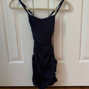 Lucy in the sky, navy, mini party dress. (XS)